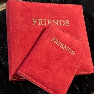 Red 'suede Friends' Photo Album and mini album Set Holds 3x5’ photos